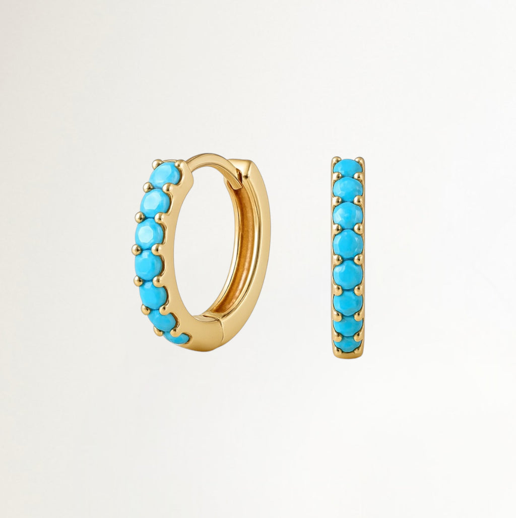 ARGOLLAS TURQUESA BAÑADAS EN ORO