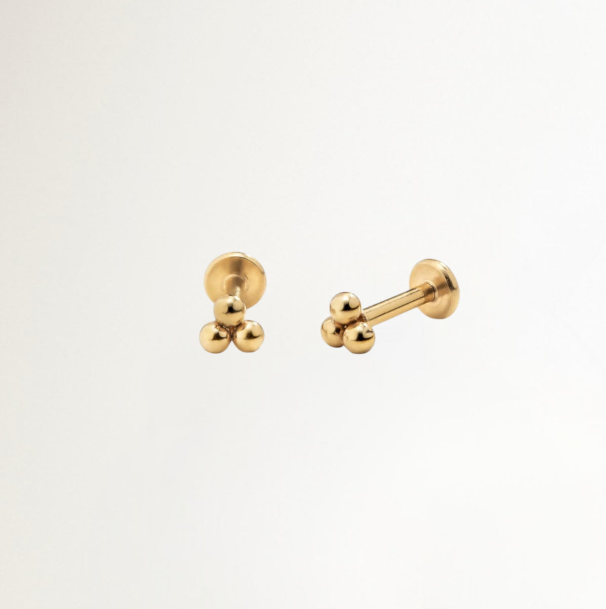 PIERCING TRIO DE ESFERAS BAÑADO EN ORO (1 UNIDAD)