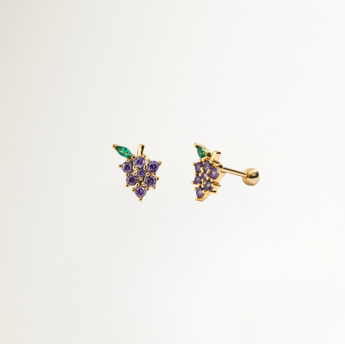 PIERCING RACIMO DE UVAS BAÑADO EN ORO (1 UNIDAD)