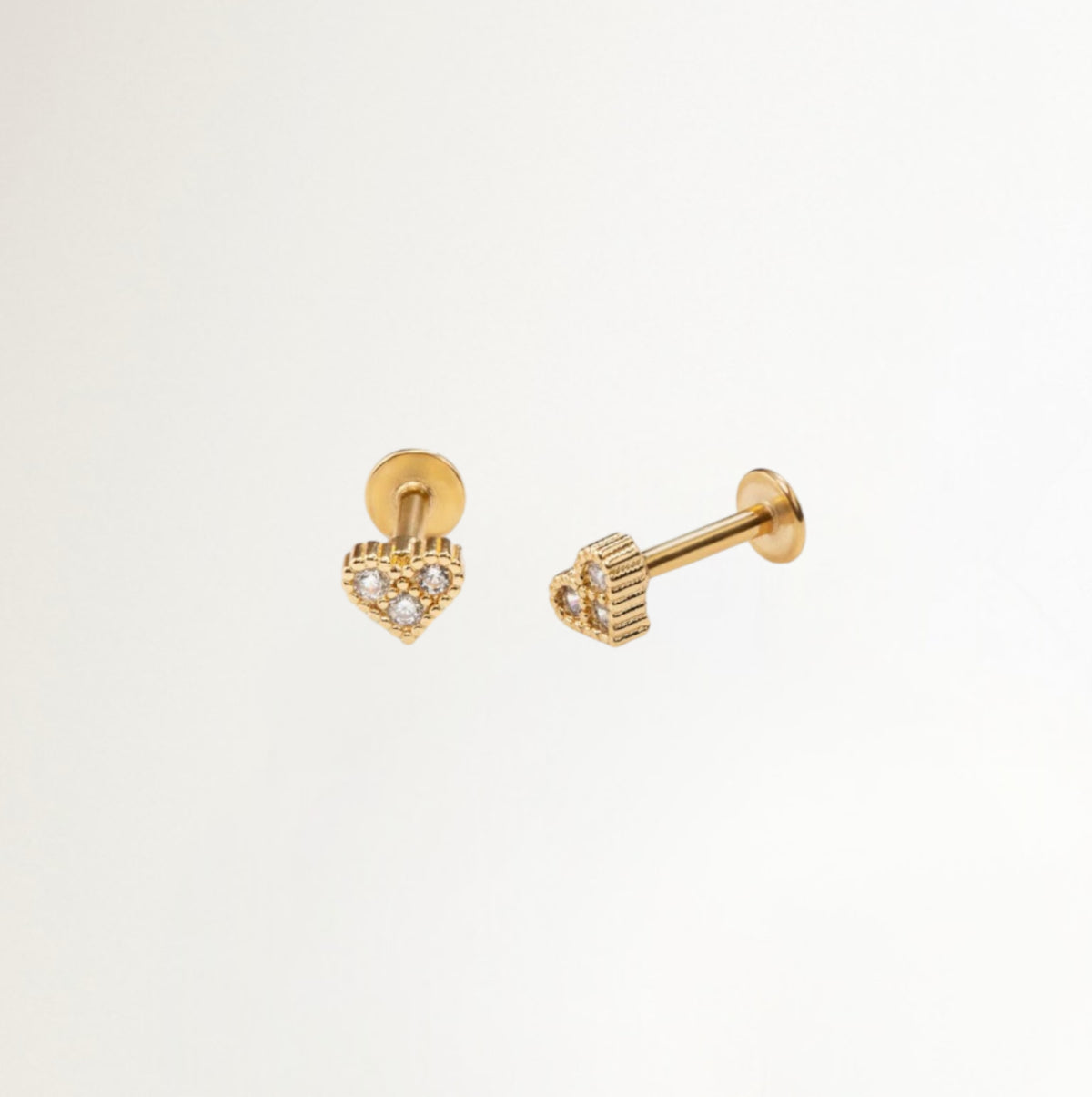 PIERCING CORAZON BAÑADO EN ORO (1 UNIDAD)