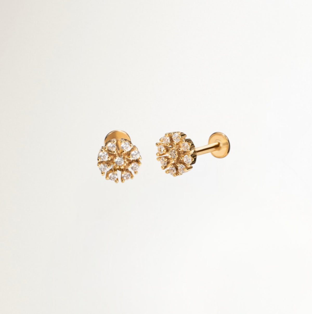 PIERCING FLOR BAÑADO EN ORO (1 UNIDAD)