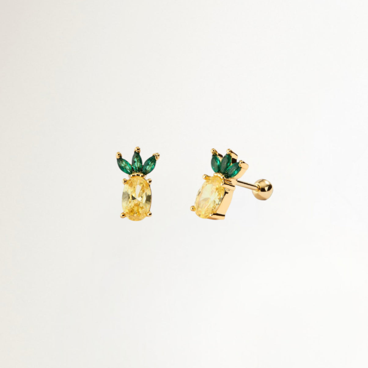 PIERCING PIÑA BAÑADO EN ORO (1 UNIDAD)