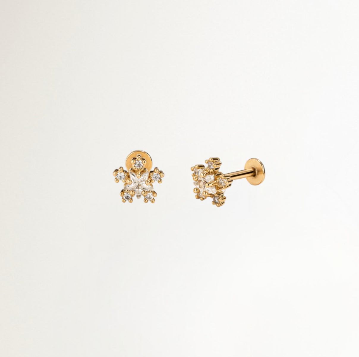 PIERCING ESTRELLA BAÑADO EN ORO (1 UNIDAD)