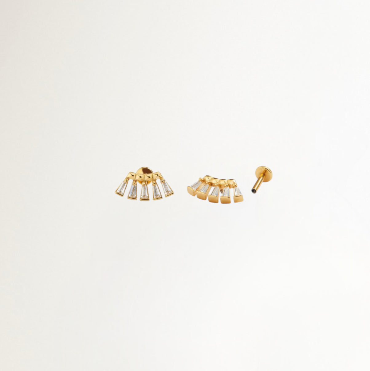 PIERCING ABANICO BAÑADO EN ORO (1 UNIDAD)