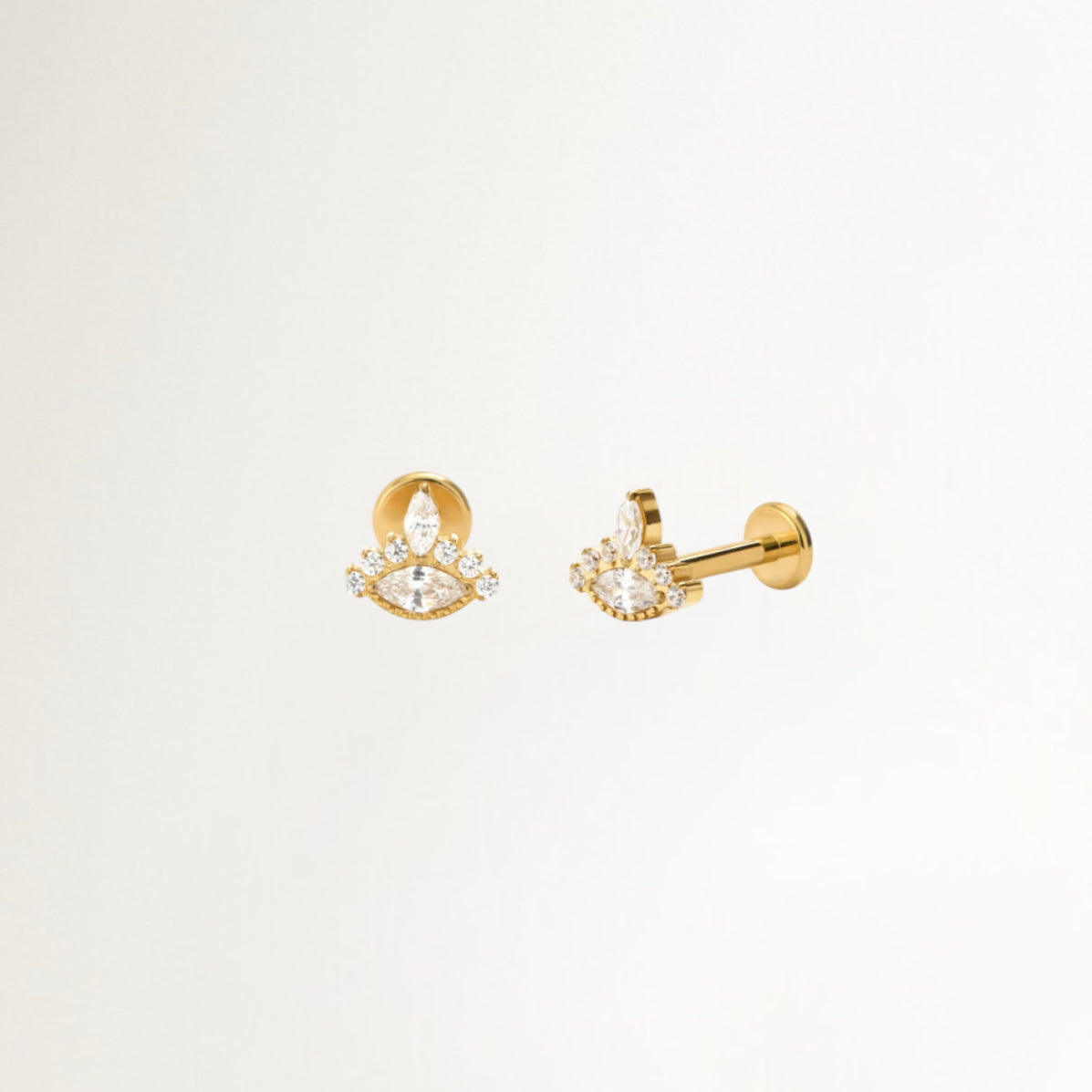 PIERCING CROWN EYE BAÑADO EN ORO (1 UNIDAD)