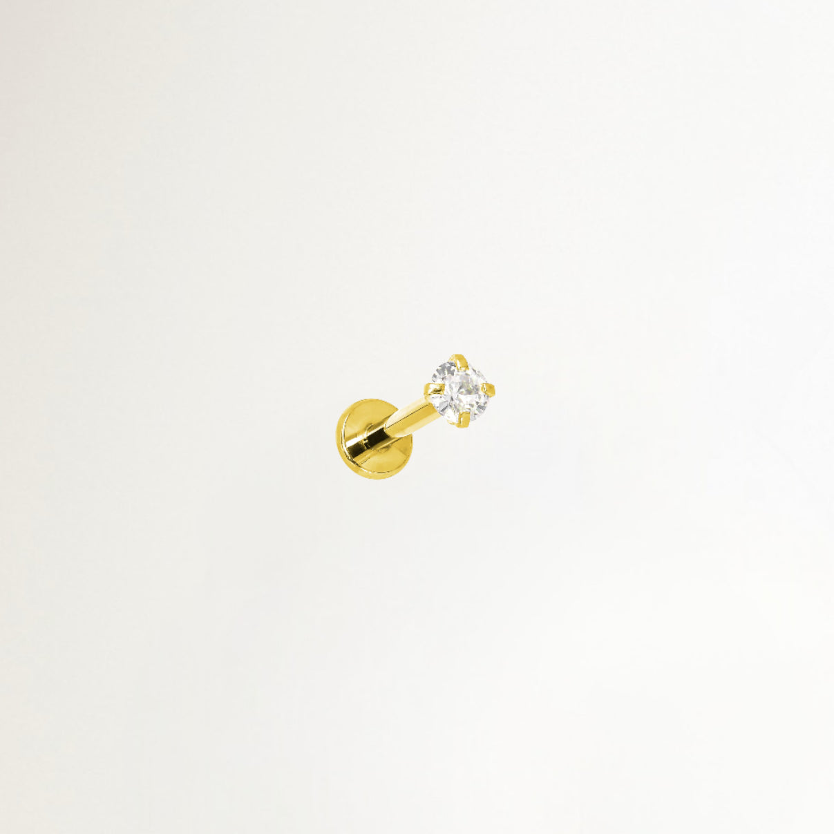 PIERCING BRILLO CLASICO BAÑADO EN ORO (1 UNIDAD)
