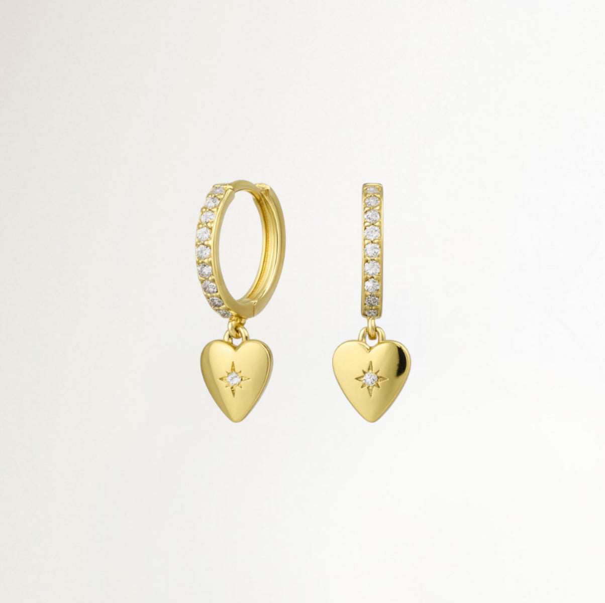 ARGOLLAS CORAZON BAÑADAS EN ORO