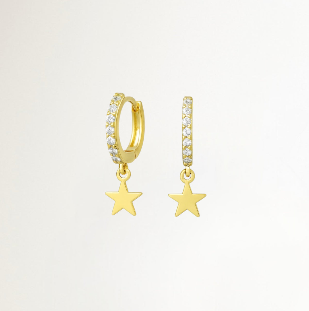 ARGOLLAS ESTRELLA BAÑADAS EN ORO