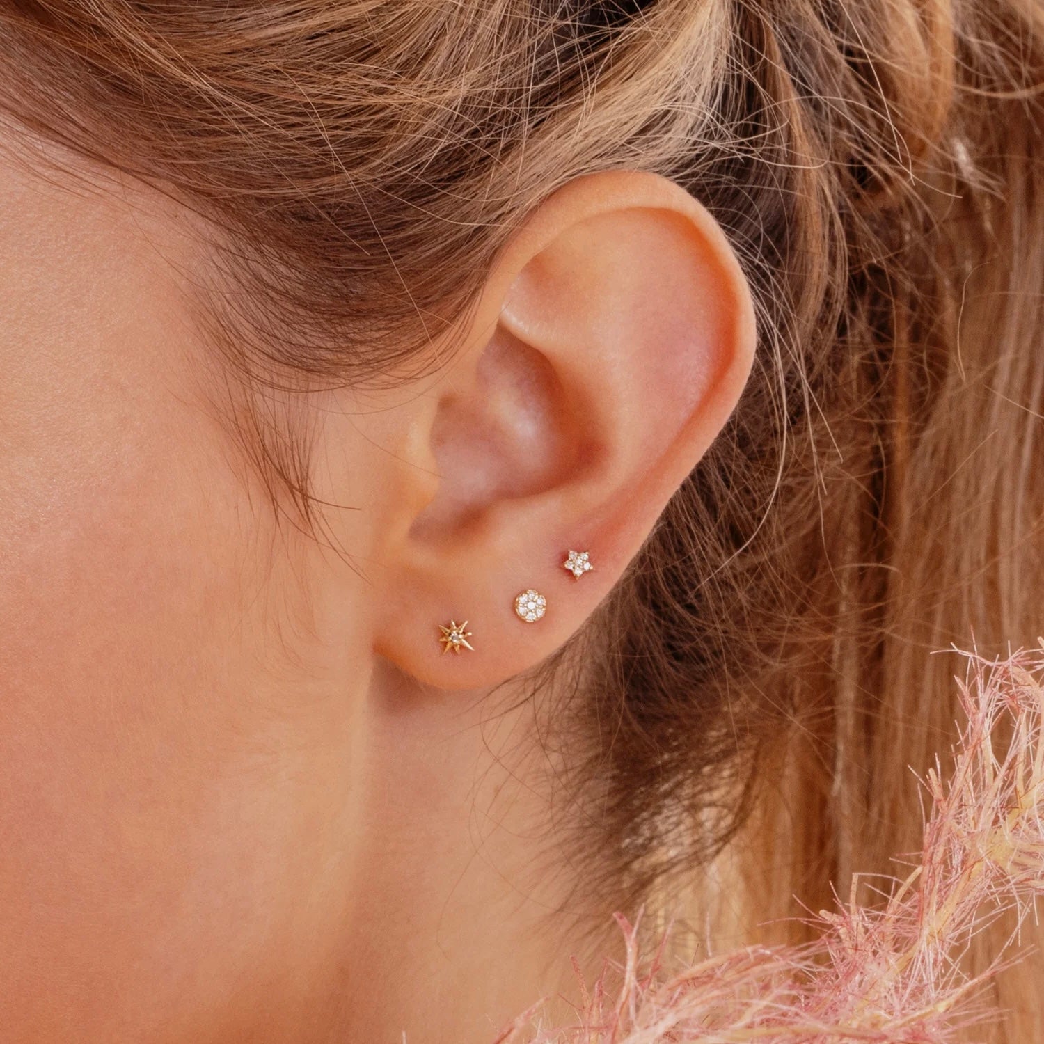 AROS ESTRELLAS BAÑADOS EN ORO