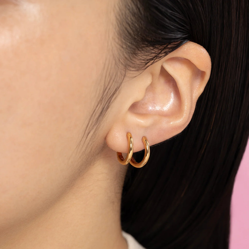 ARGOLLAS LISAS BAÑADAS EN ORO 9MM