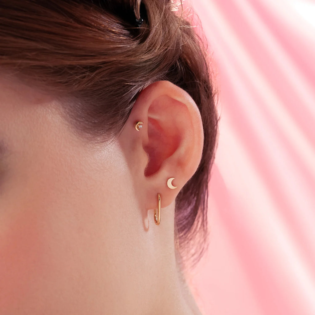 AROS LUNA LISA BAÑADOS EN ORO