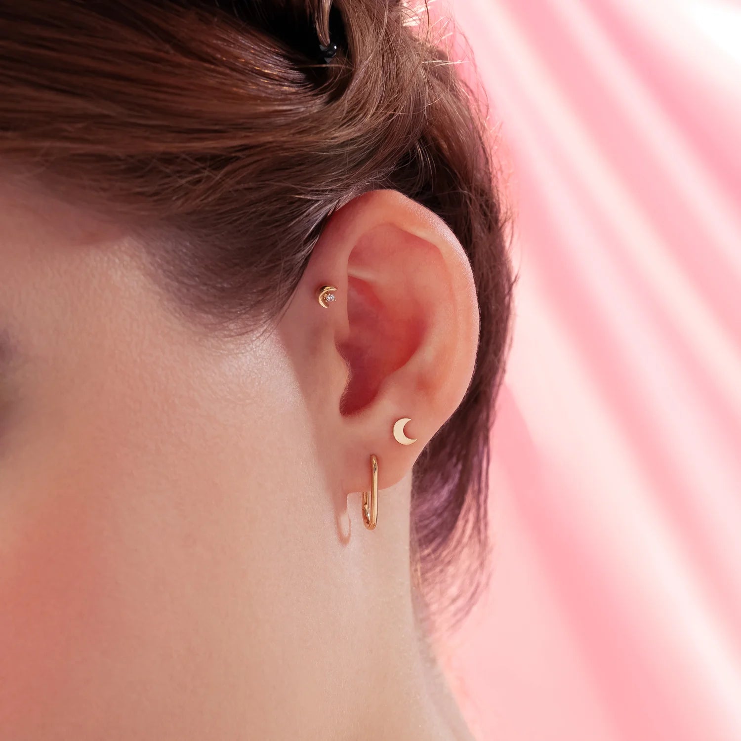 AROS LUNA LISA BAÑADOS EN ORO