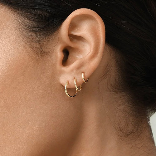 ARGOLLAS BAÑADAS EN ORO LISAS 13MM