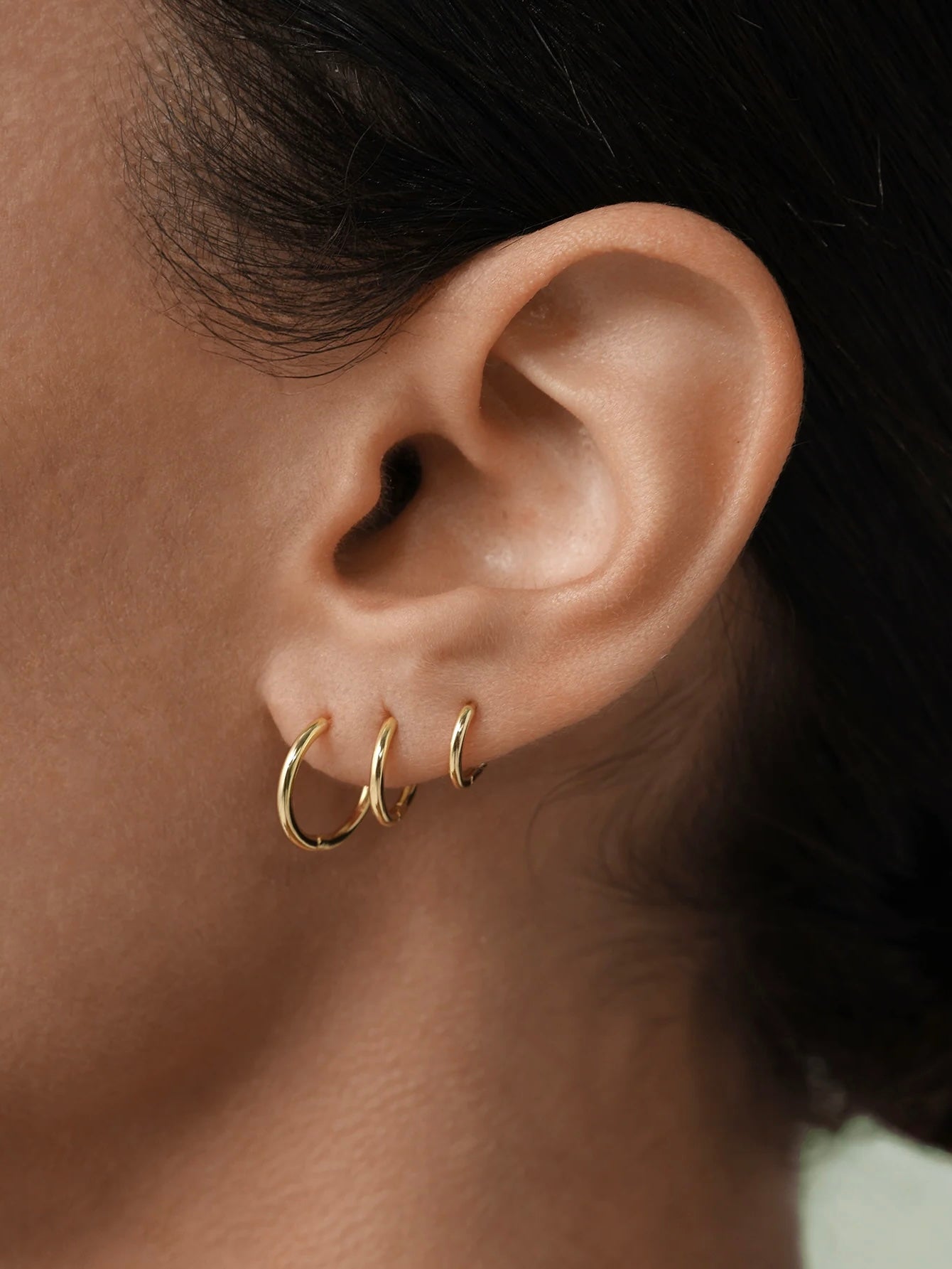 ARGOLLAS LISAS BAÑADAS EN ORO 9MM