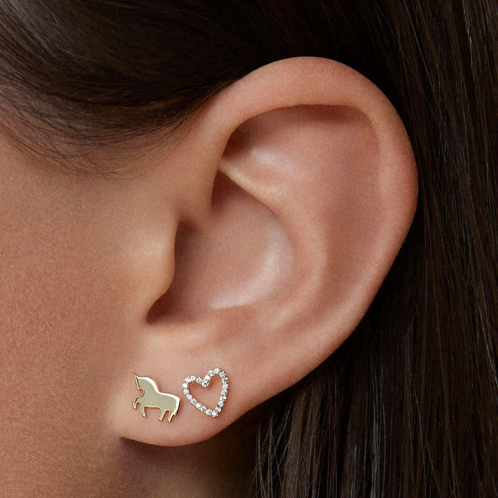 AROS SILUETA CORAZON BAÑADOS EN ORO