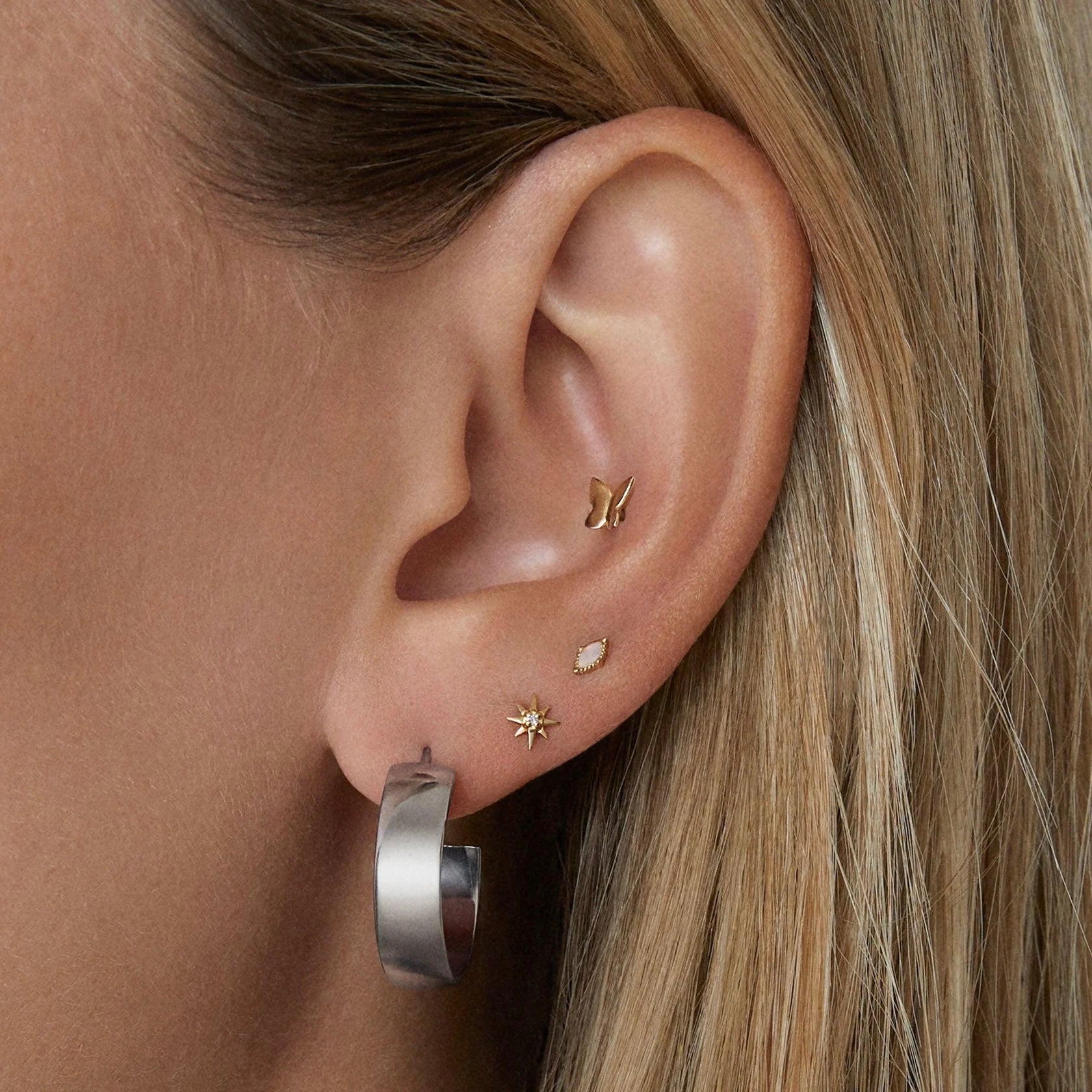 AROS MARIPOSA BAÑADOS EN ORO