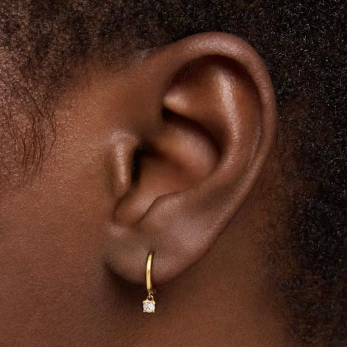 ARGOLLAS CIRCONIA BAÑADAS EN ORO