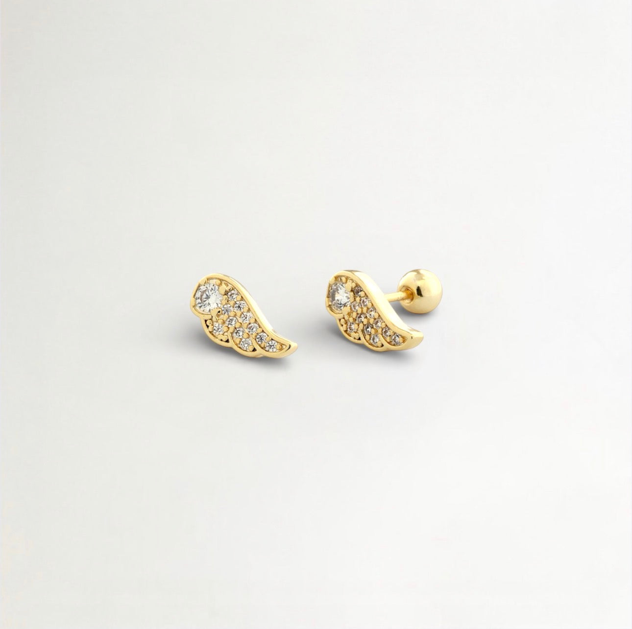 PIERCINGS ALA DE ÁNGEL BAÑADO EN ORO (1 UNIDAD)