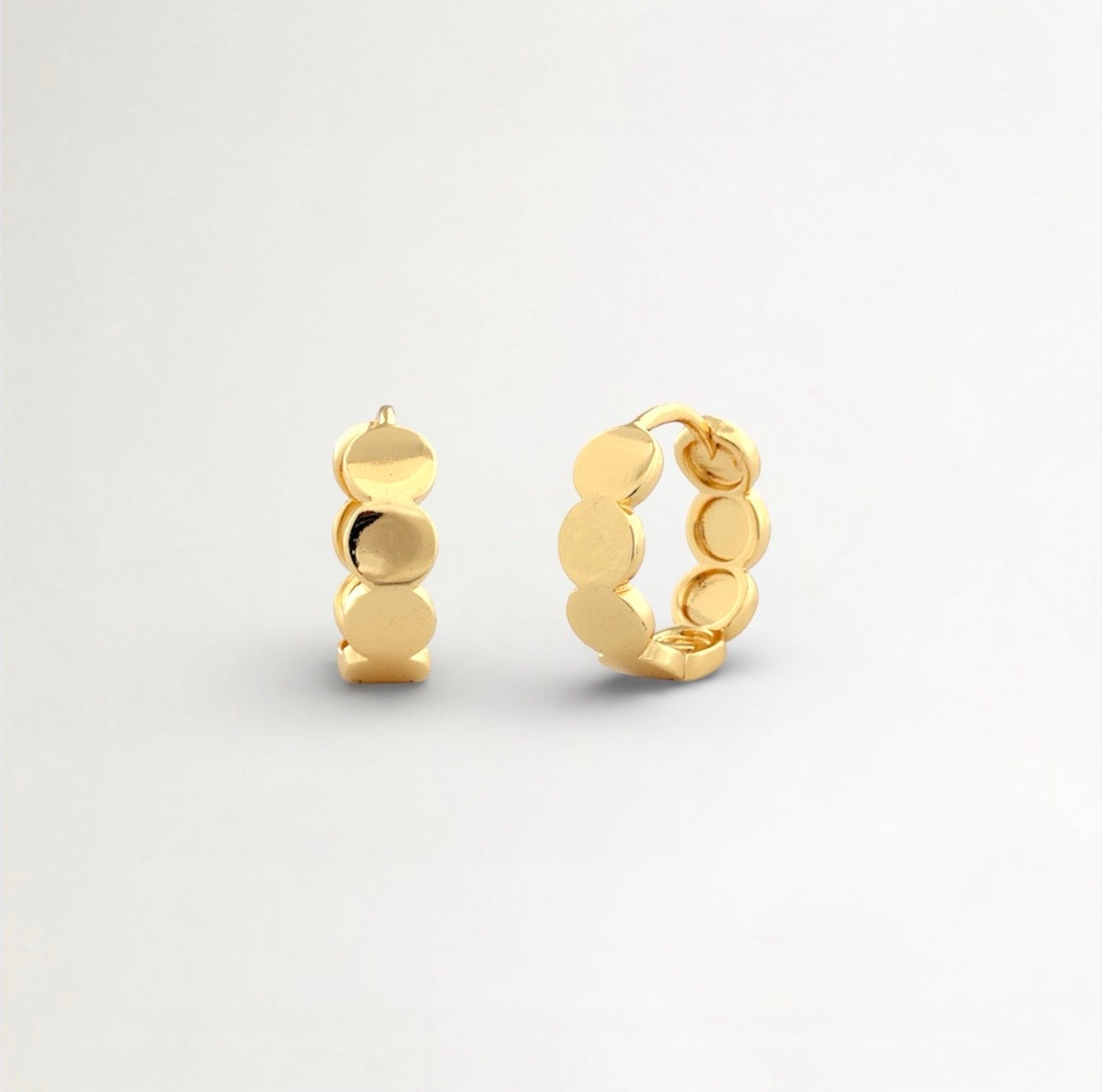 ARGOLLAS BRILLANTES BAÑADAS EN ORO 13MM