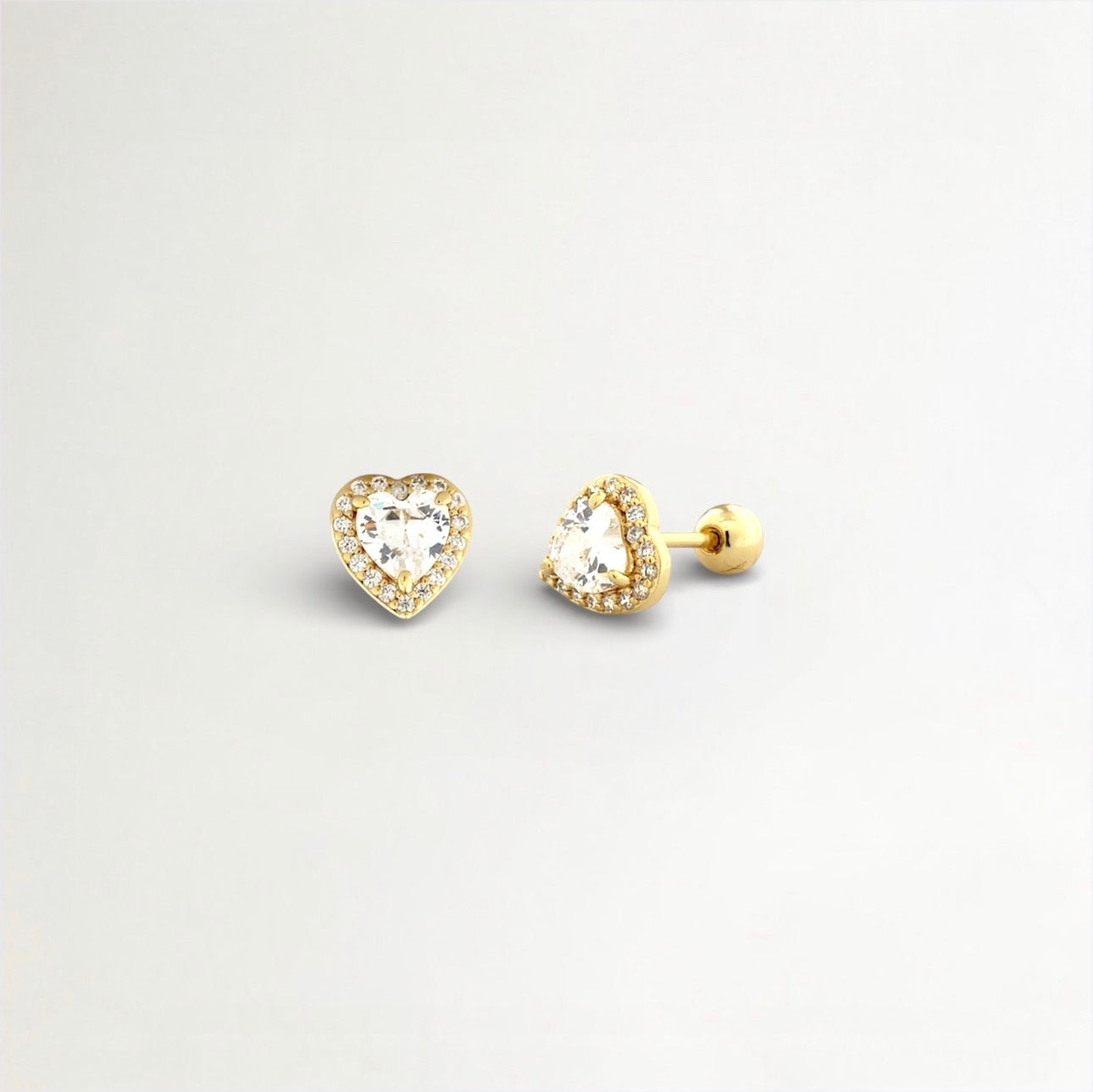 PIERCINGS CORAZÓN CIRCONIA BAÑADO EN ORO (1 UNIDAD)