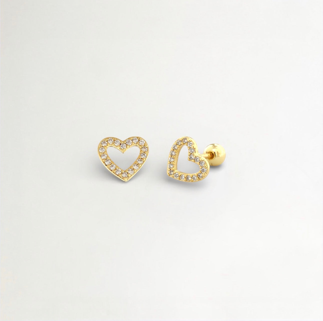 PIERCINGS CORAZON CIRCON BAÑADO EN ORO (1 UNIDAD)