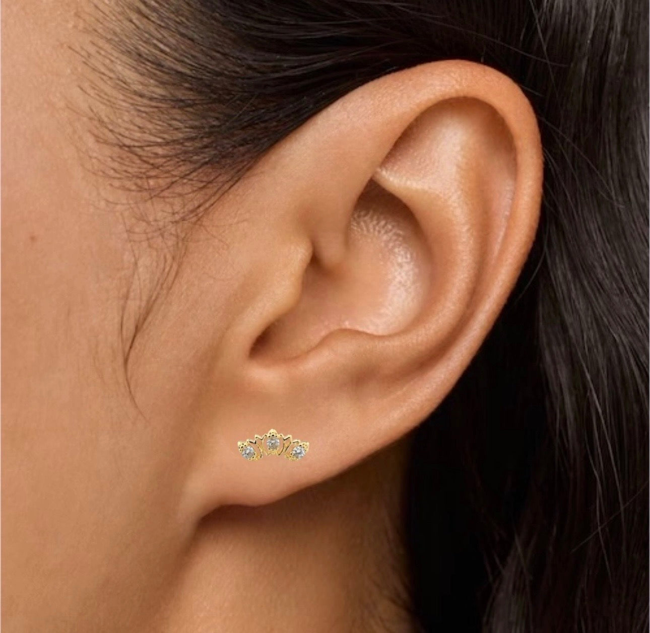 PIERCINGS CORONA BAÑADO EN ORO (1 UNIDAD)