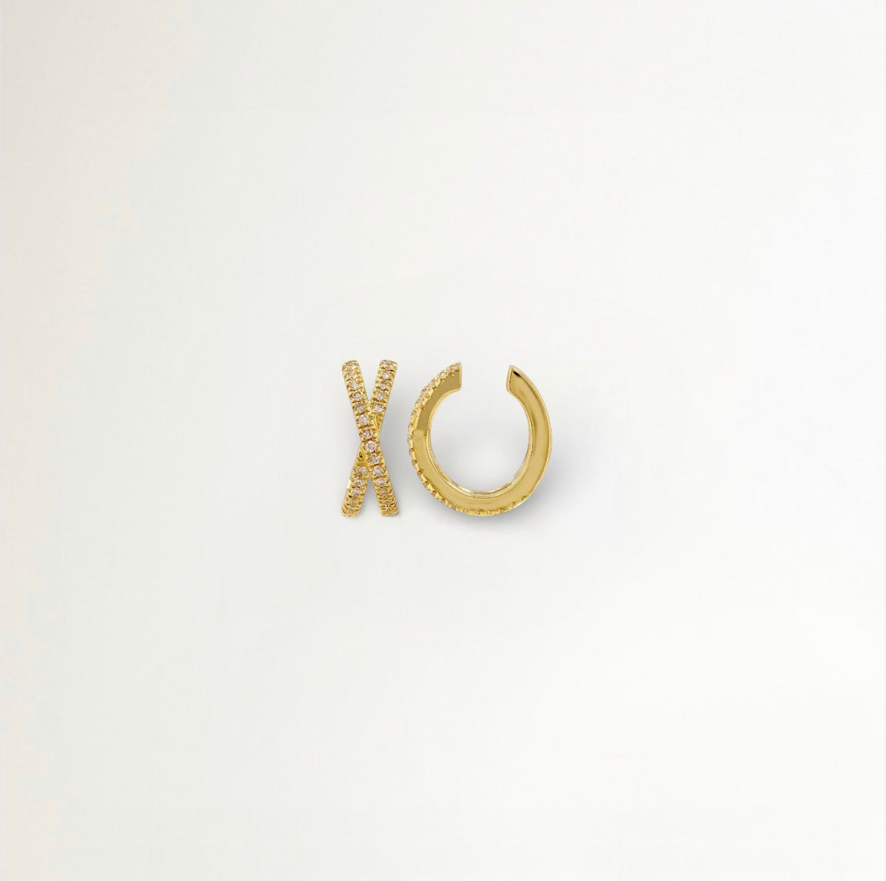 EARCUFFS CIRCONIA DOBLE BAÑADOS EN ORO