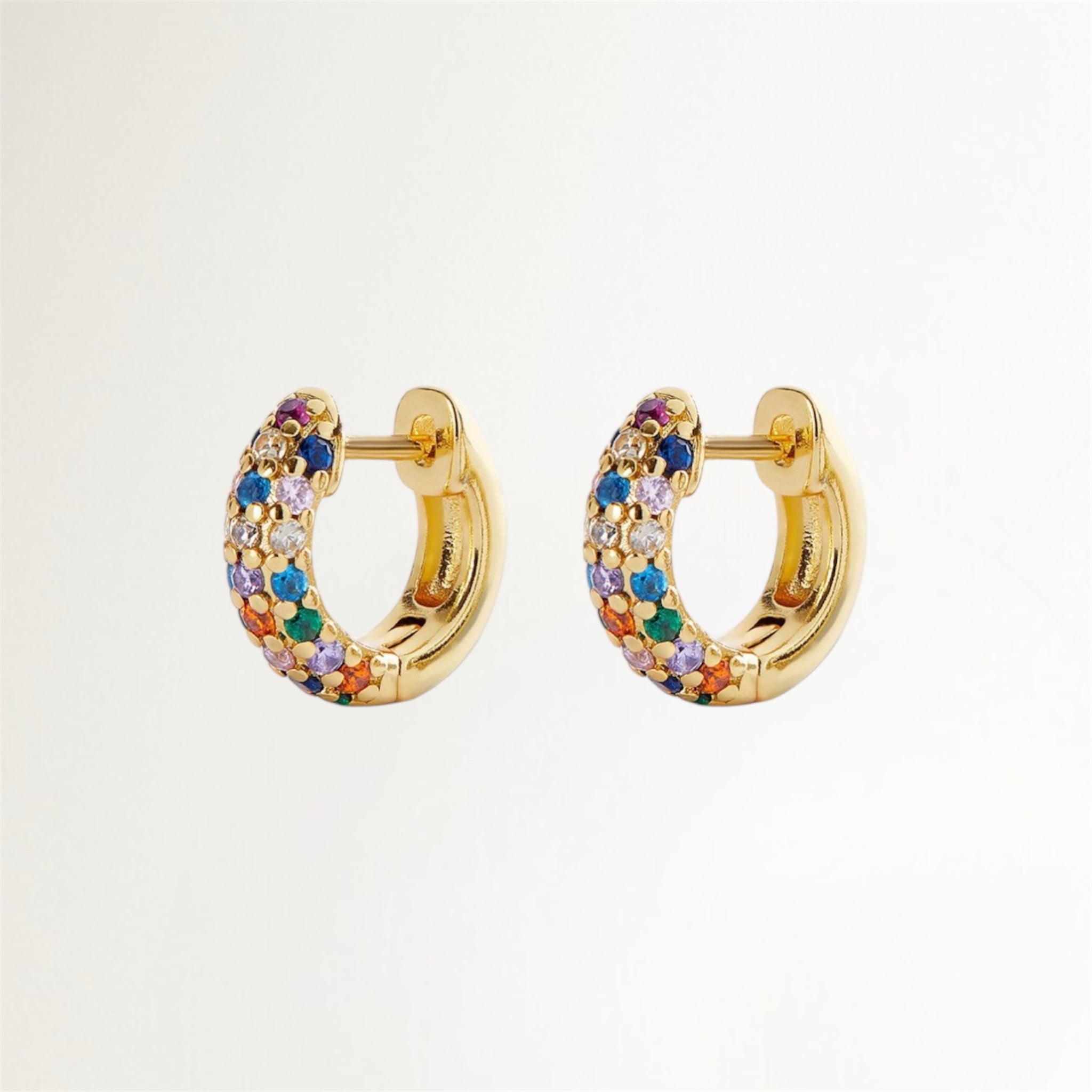 ARGOLLAS CON CIRCONES COLOR BAÑADAS EN ORO