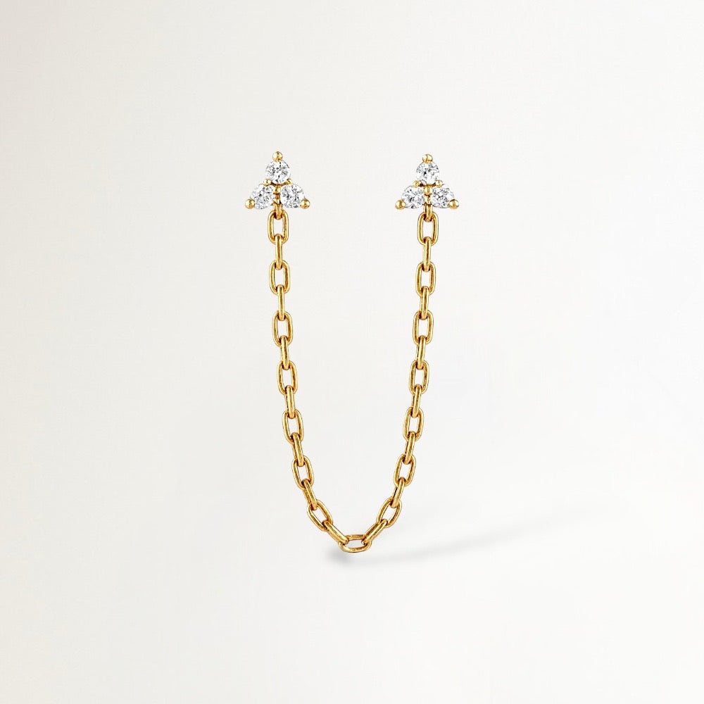 AROS CADENA CON TRIO BAÑADOS EN ORO