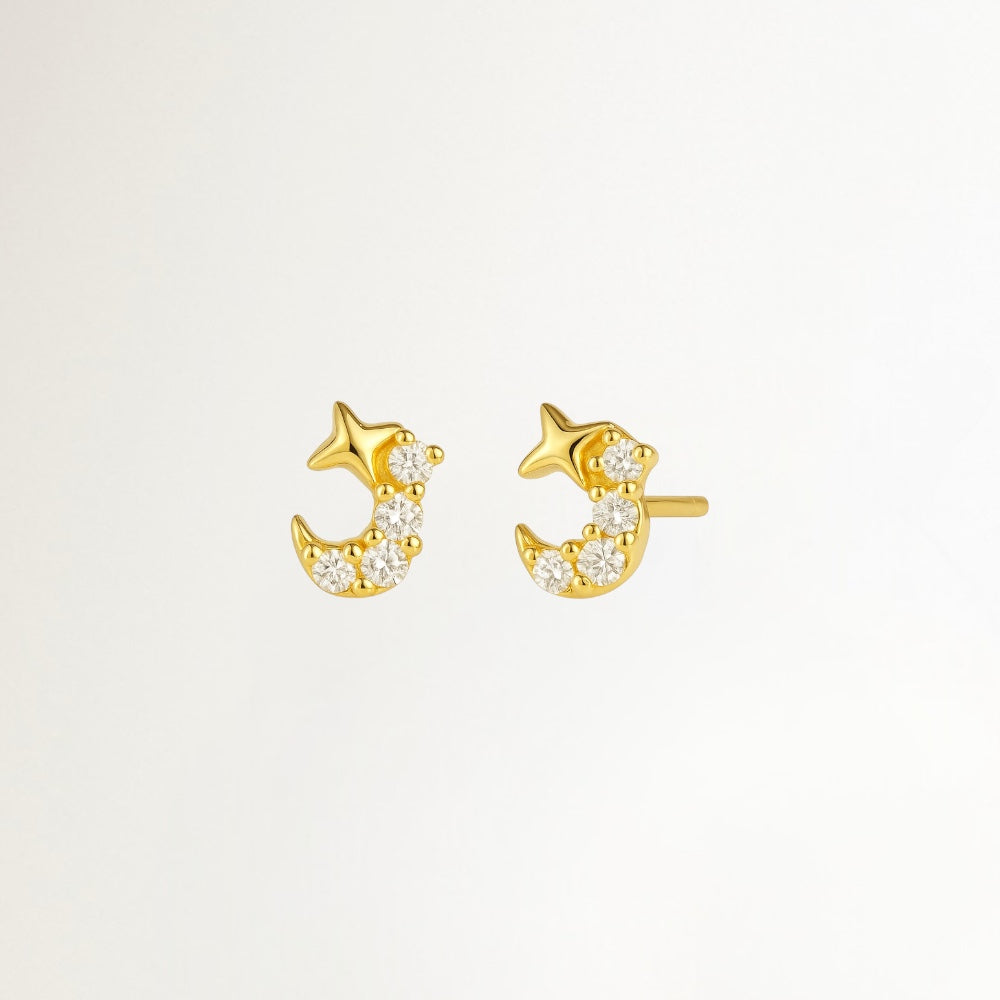 AROS LUNA & ESTRELLA BAÑADOS EN ORO