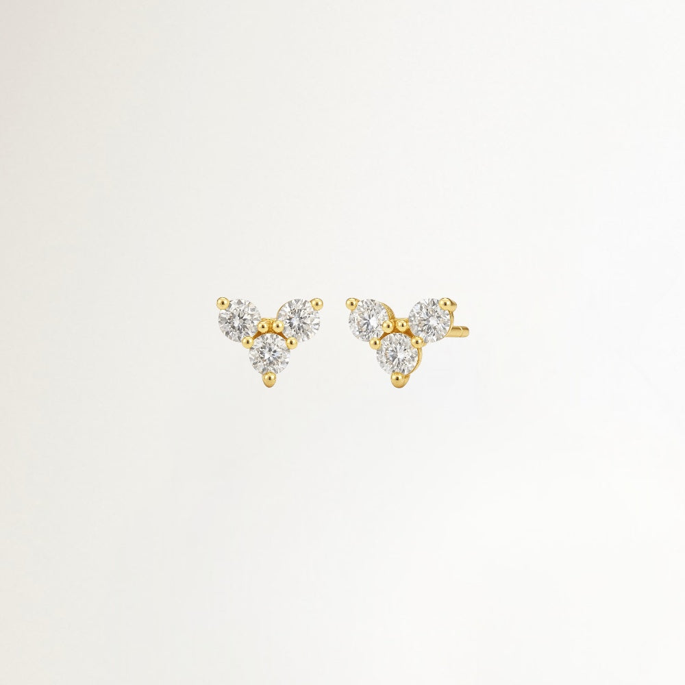 AROS TRIO DE CIRCONES BAÑADOS EN ORO