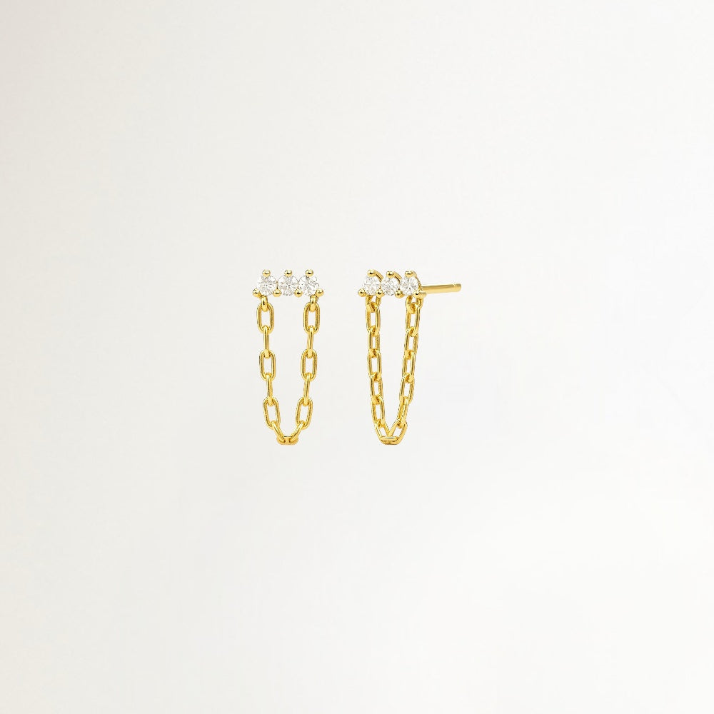 AROS CADENA CON CIRCONES BAÑADOS EN ORO