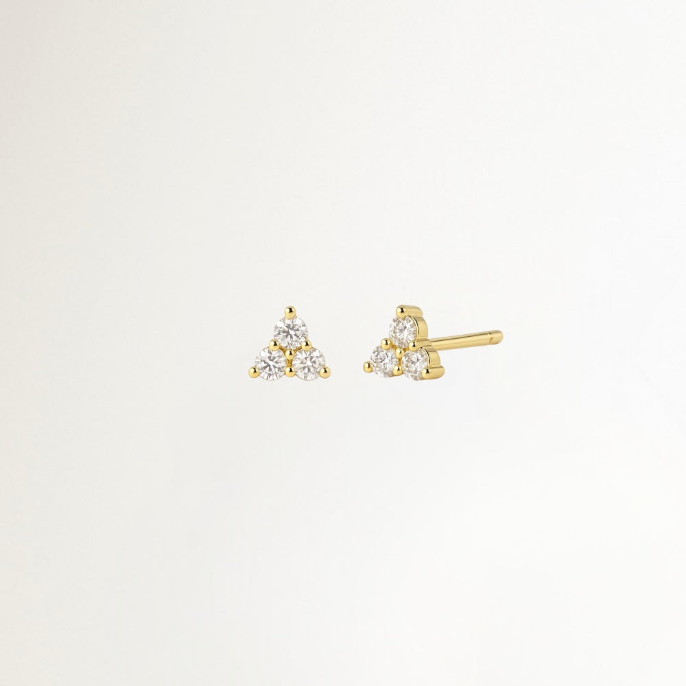 AROS TRIO GEOMETRICO BAÑADOS EN ORO