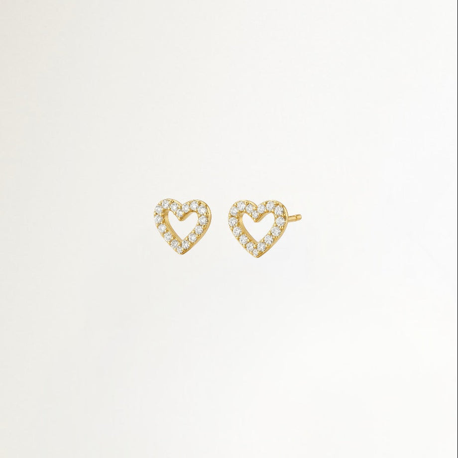 AROS SILUETA CORAZON BAÑADOS EN ORO