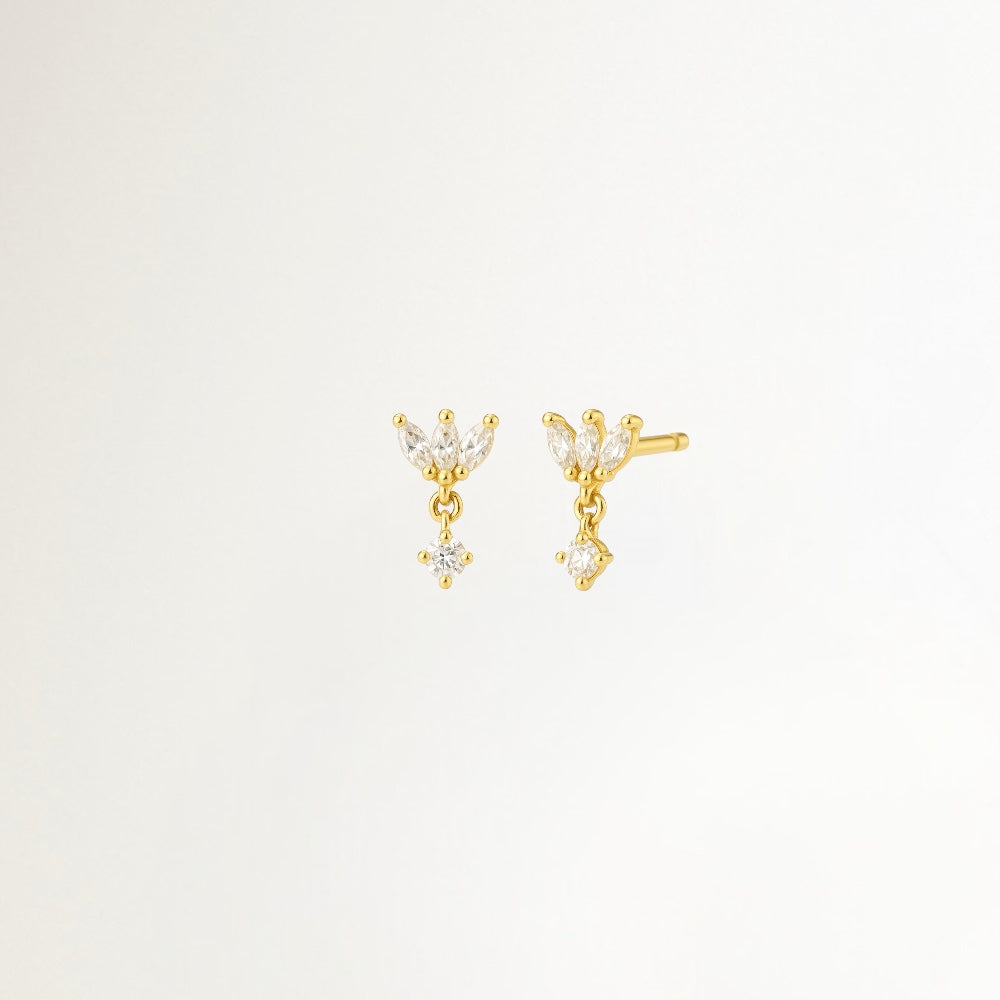 AROS PETALO CON CIRCON BAÑADOS EN ORO