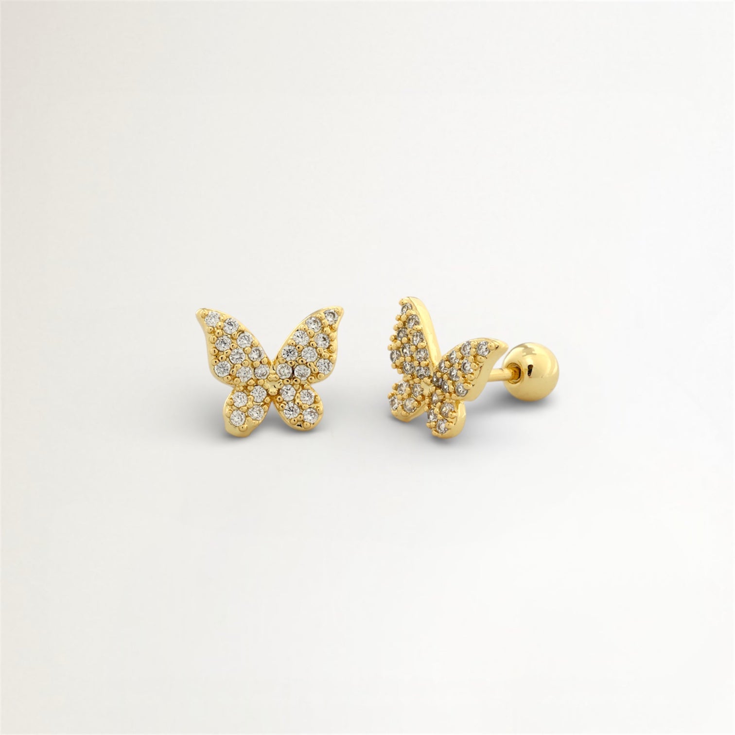 PIERCINGS MARIPOSA BAÑADO EN ORO (1 UNIDAD)