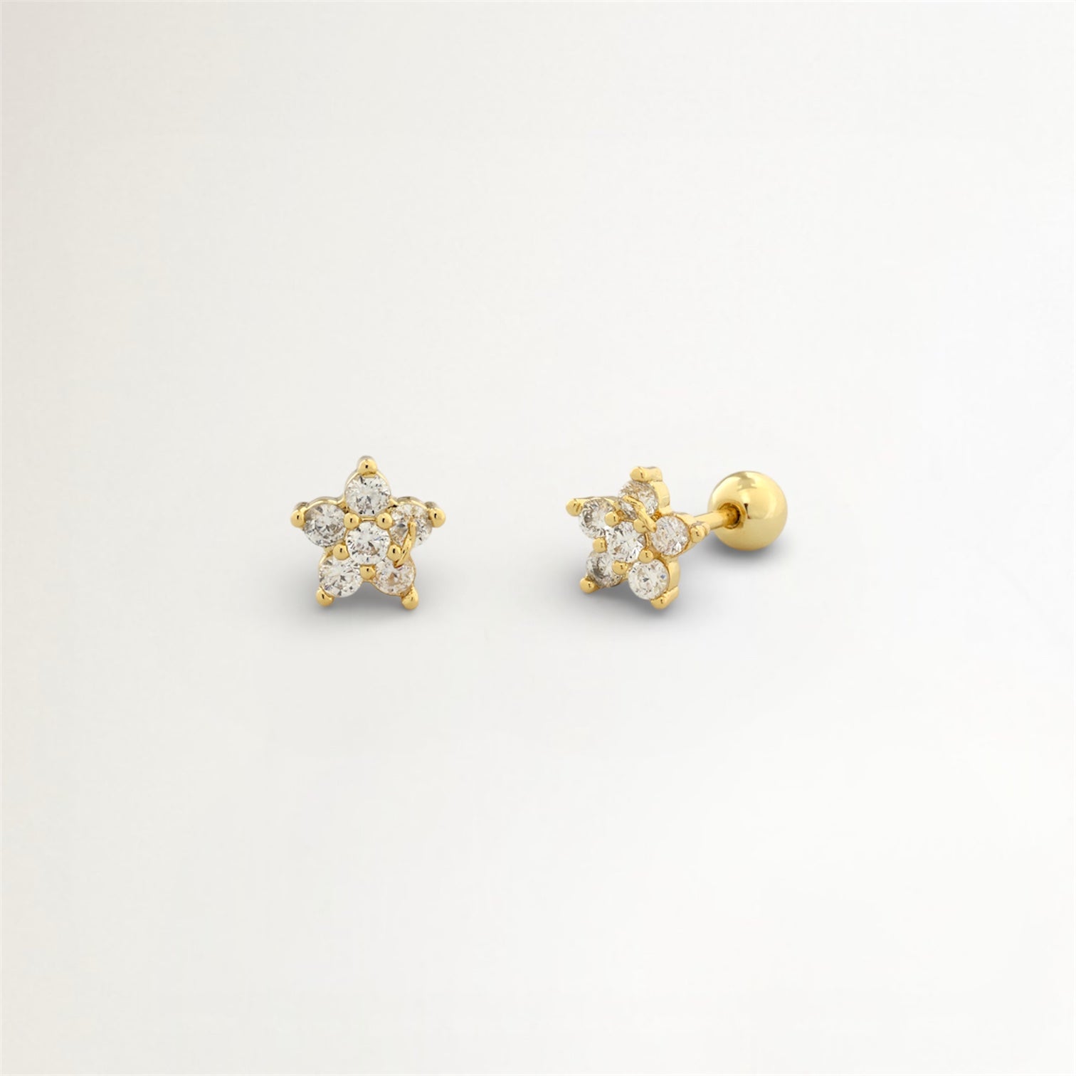 ESTRELLAS CIRCONIA BAÑADO EN ORO (1 UNIDAD)