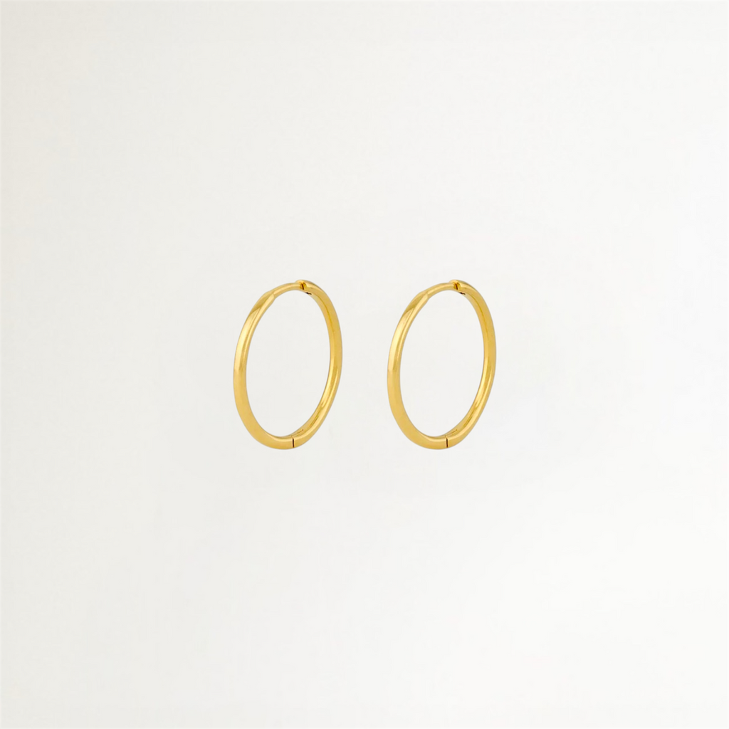 ARGOLLAS LISAS BAÑADAS EN ORO 13MM