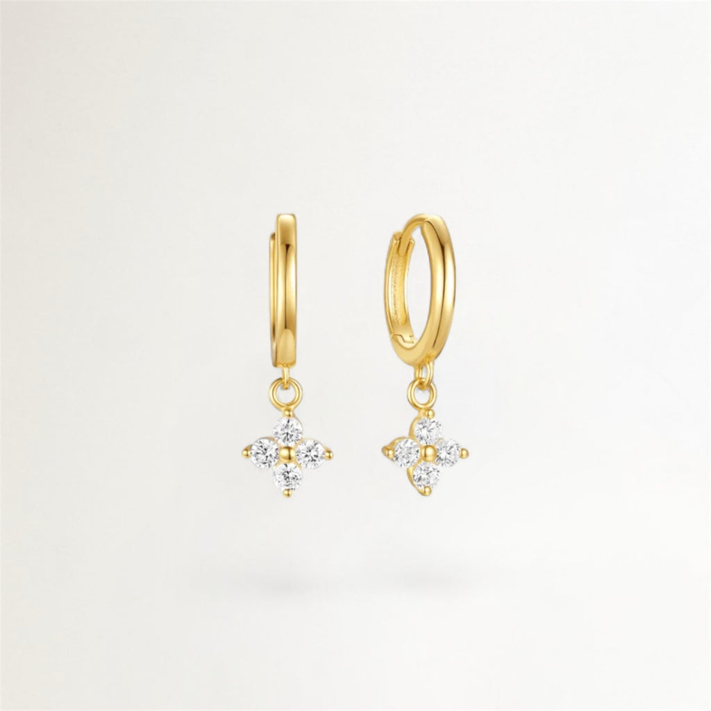 ARGOLLAS FLORAL BAÑADAS EN ORO