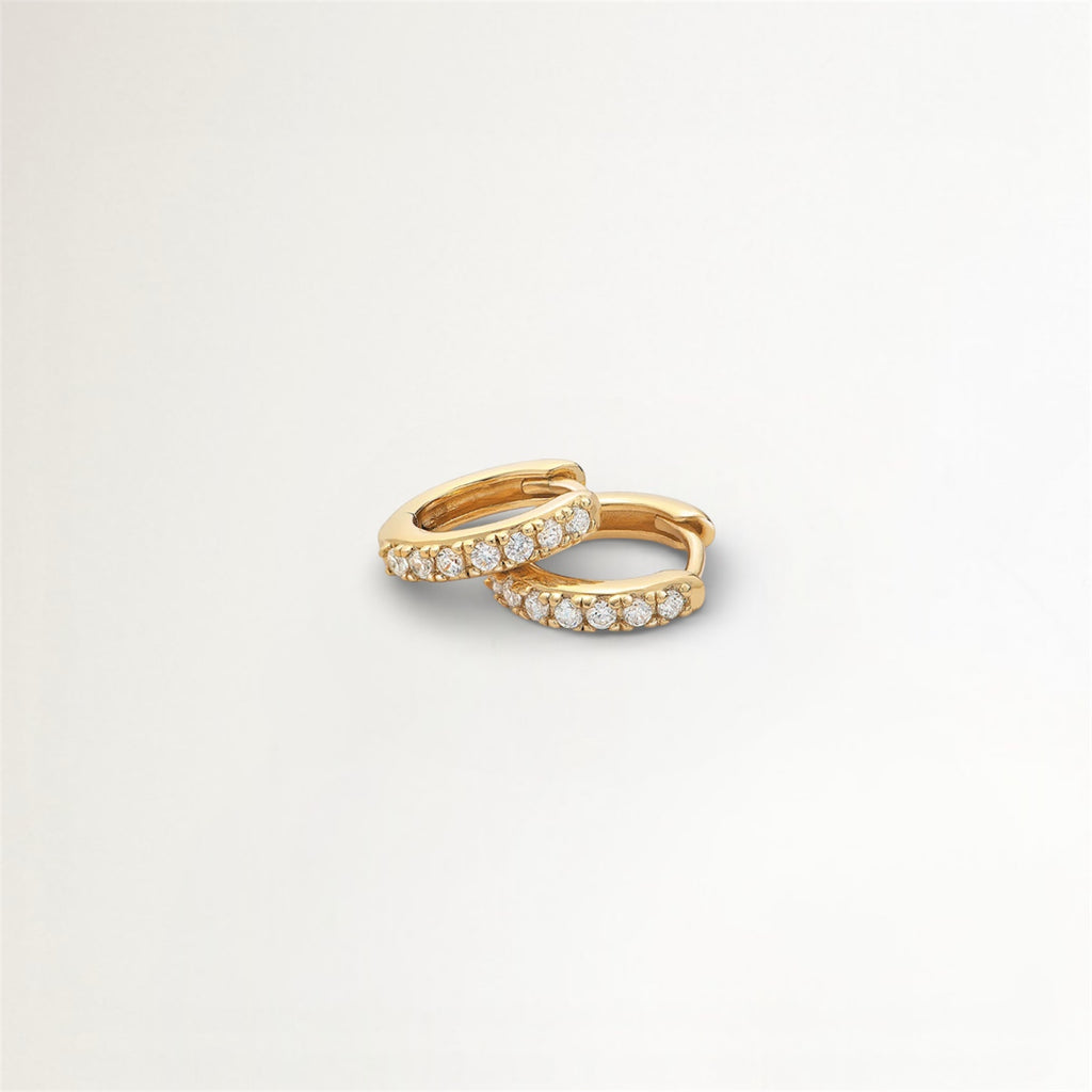 ARGOLLAS BRILLANTE BAÑADAS EN ORO 8MM