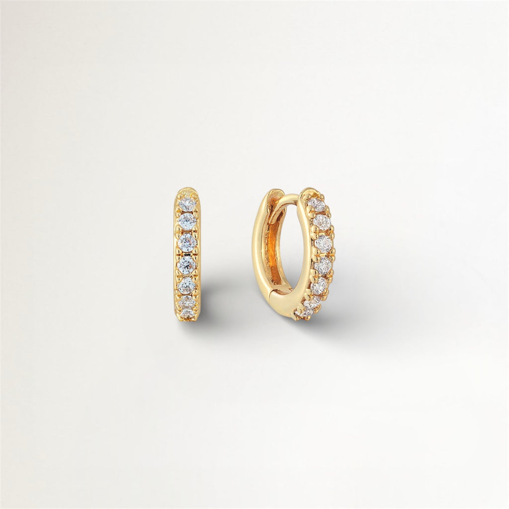 ARGOLLAS BRILLANTE BAÑADAS EN ORO 8MM